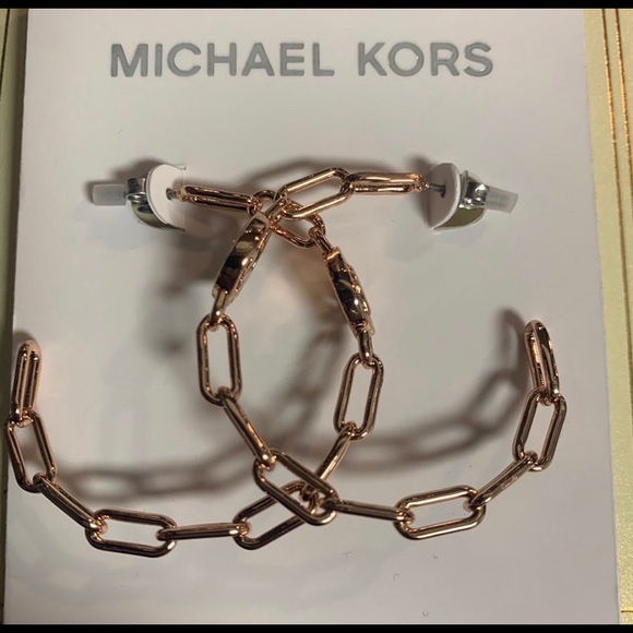Michael Kors rose gold hoop earrings - Picture 4 of 5